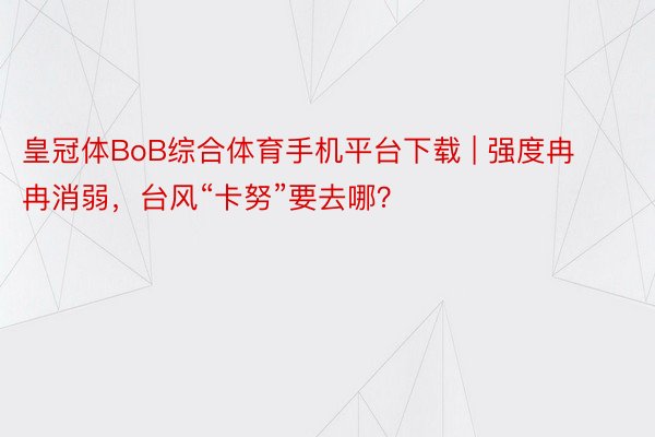 皇冠体BoB综合体育手机平台下载 | 强度冉冉消弱，台风“卡努”要去哪？